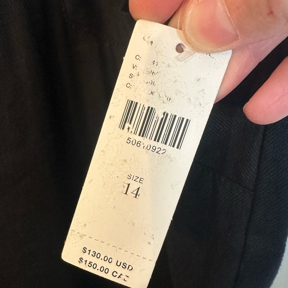 NWT Anthropologie Black Wide Leg Linen Belted Pants 14 - Picture 10 of 13